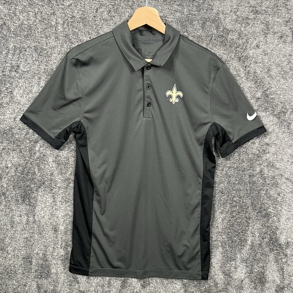 Nike Other - New Orleans Saints Nike Dri-Fit NFL Polo Shirt Men's Small Black Gray Activewear